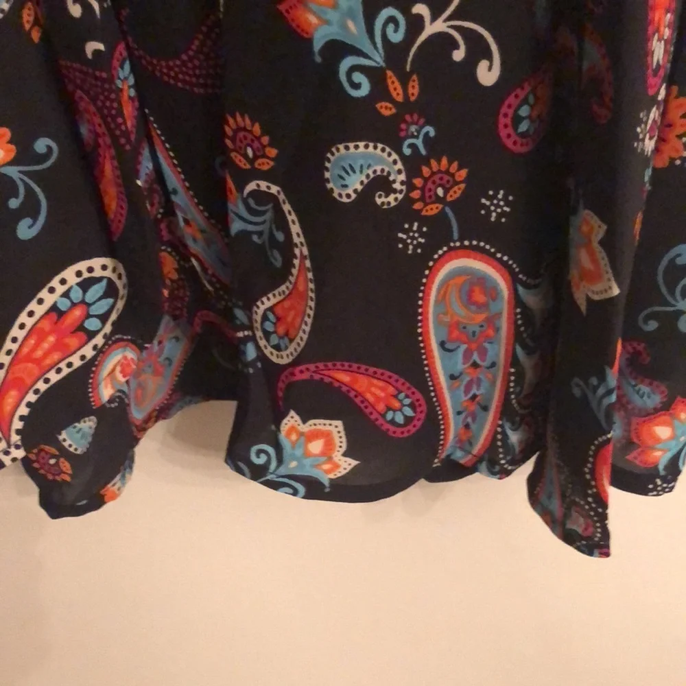 Nanette Lepore black teal print dress Size 14 - Picture 7 of 10